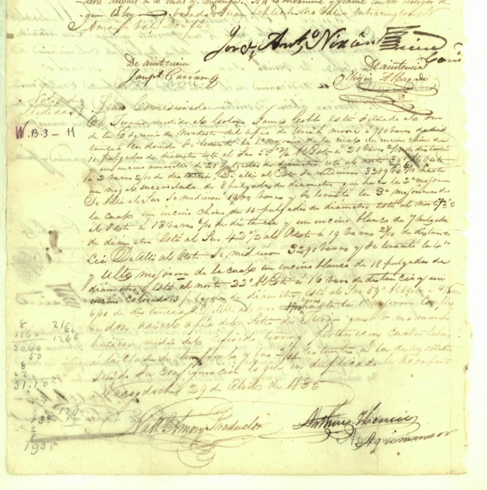 Cobbs, James Original Cursive Land Grant & Field Notes (Cherokee County, Abstract A-10)